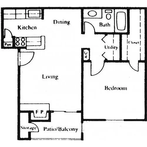 Floor plan B 1X1