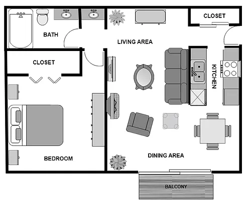 Floor plan 1 Bedroom