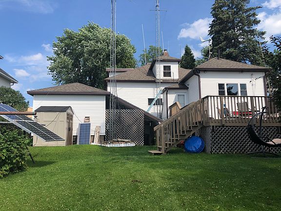 Backyard view of deck