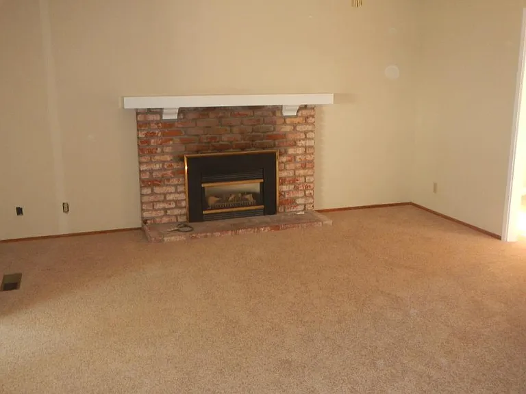 Separate family room with gas fireplace