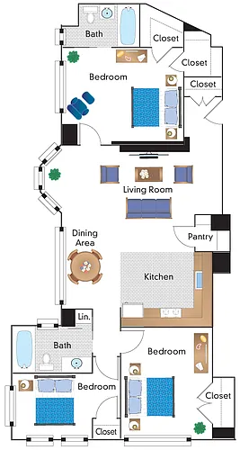 Floor plan Renovated 3 Bedroom 12 Tier
