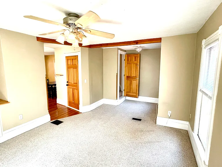 Living room with entertainment nook.