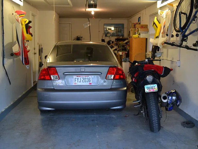 Room for a car and motorcycle side by side