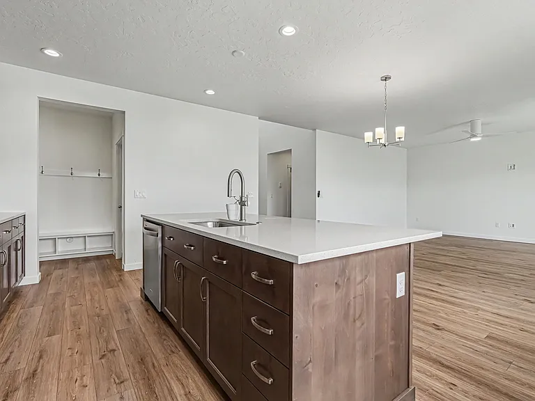 A open-concept layout with big covered patio
