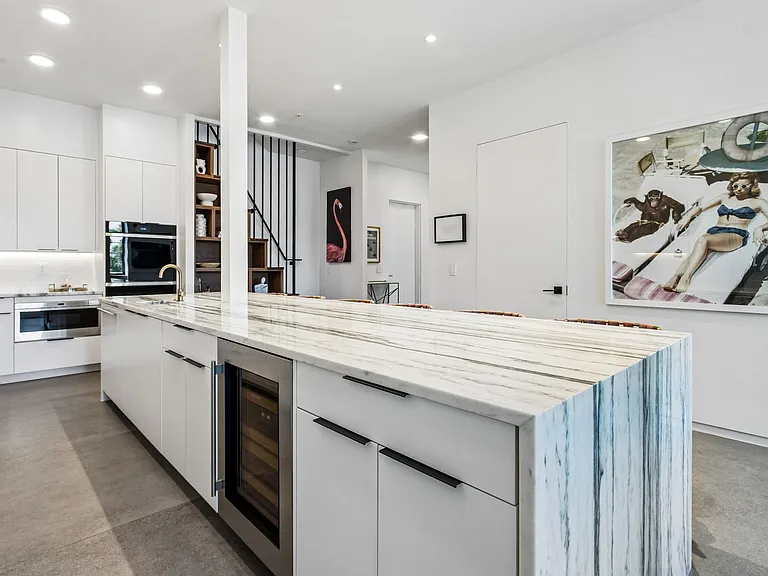 Wine cooler in kitchen