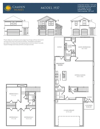 Floor plan 4 Bedrooms and 2 bathrooms