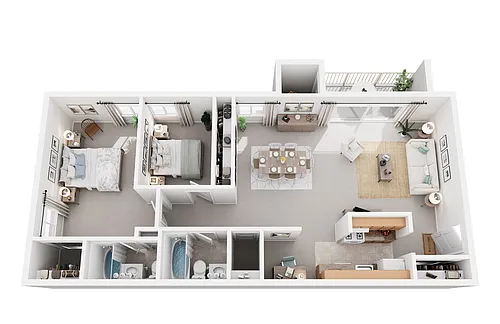 Floor plan 2 Bedroom 2 Bath