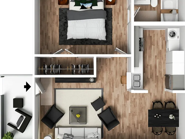 1 Bedroom 1 Bathroom Floorplan 1 Bedroom 1 Bathroom Floorplan