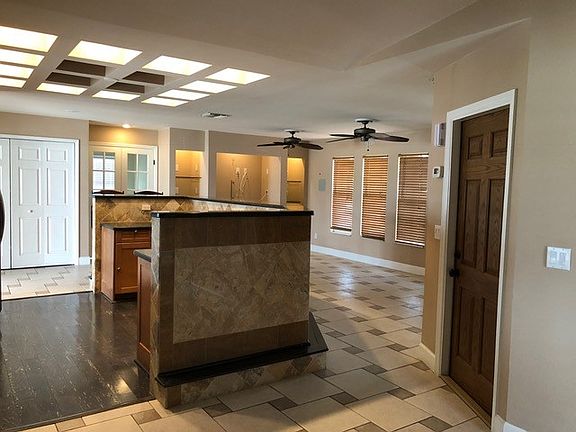 Kitchen with lighted coffer 