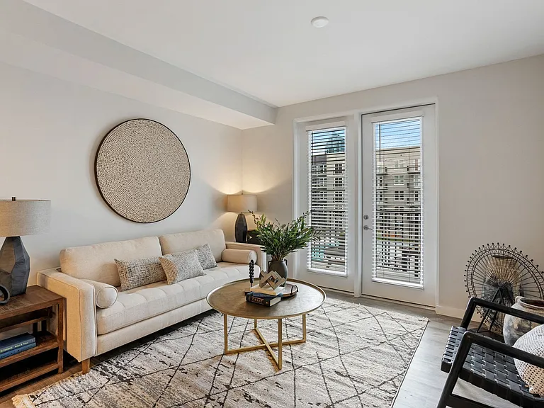Spacious living room with balcony