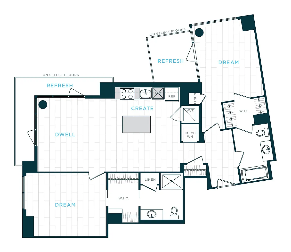 Floor plan 2 Bed/2 Bath sl-b10