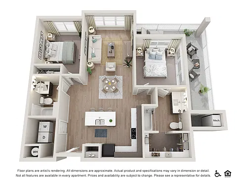 Floor plan 2x2-1050