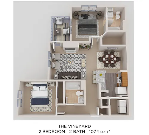 Floor plan Two Bedroom 2 Bath