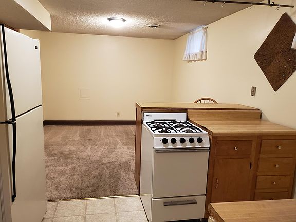 View of kitchen/living room area.