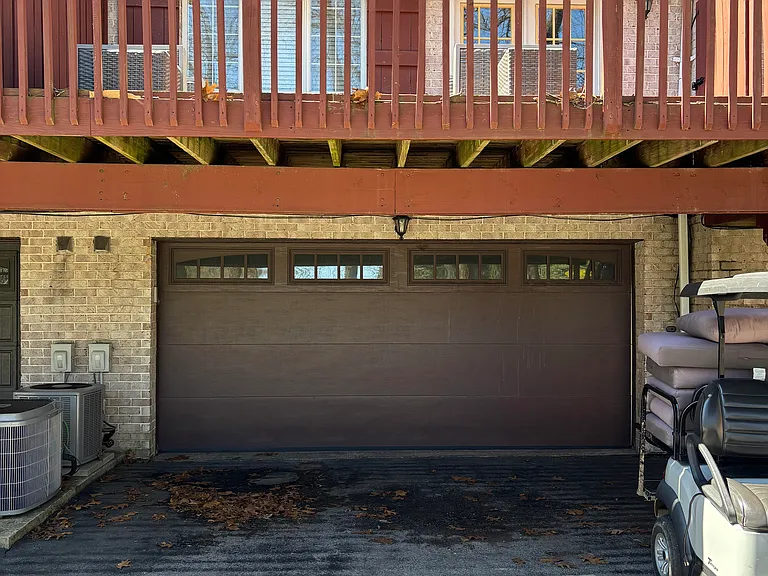 Rear garage and patio