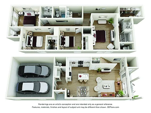 Floor plan Four Bedroom Townhome