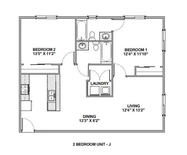 Floor plan 2 Bedroom J