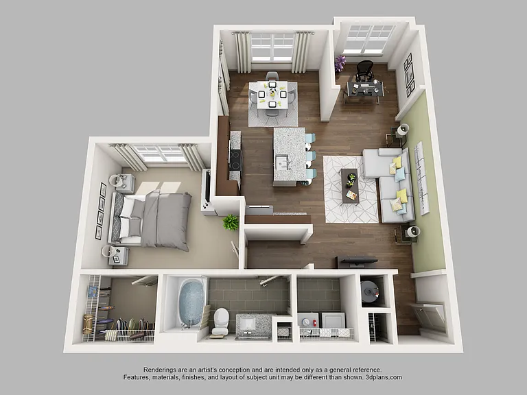 Element South - A2-S - 1 Beds - 1 Baths - 890 Sq. ft.