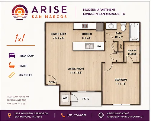 Floor plan Large 1x1