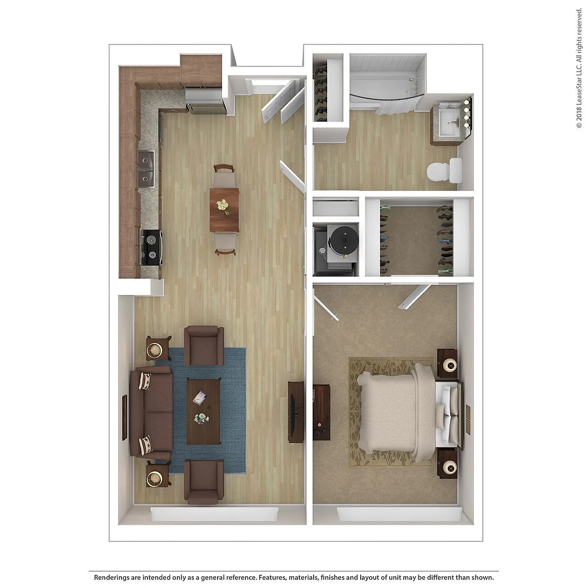 Floor plan CA One Bedroom