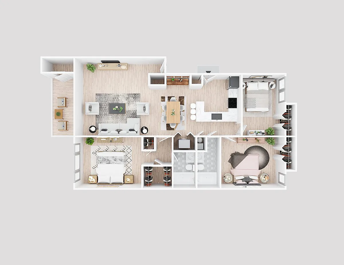 Floor plan 3 Bedroom 2 Bathroom