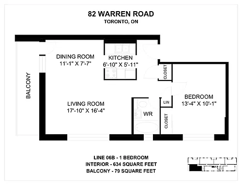 Floor plan 1 Bedroom 1 Bed 1 Bath