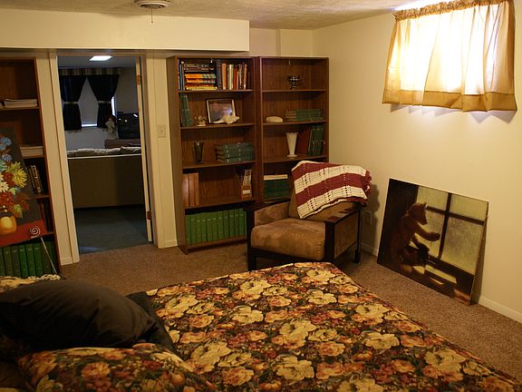 A bedroom in lower level