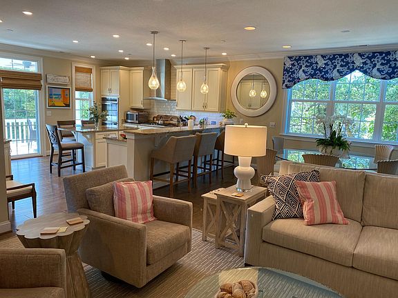 View from Living Room into kitchen and dining area