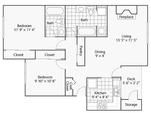 Floor plan Canterberry 2x2