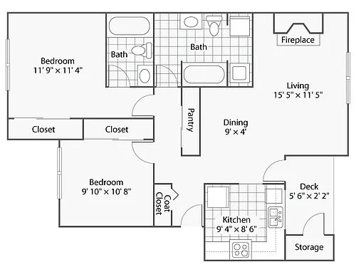 Floor plan Canterberry 2x2