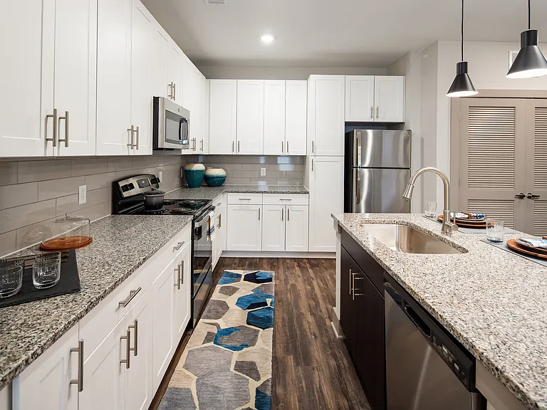 Kitchen with granite countertops