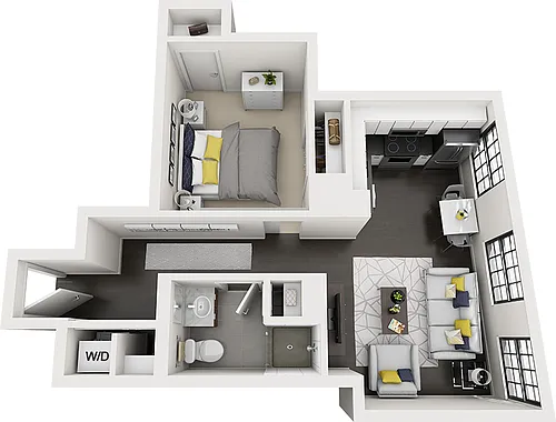 Floor plan Studio/1 Bath-e10b