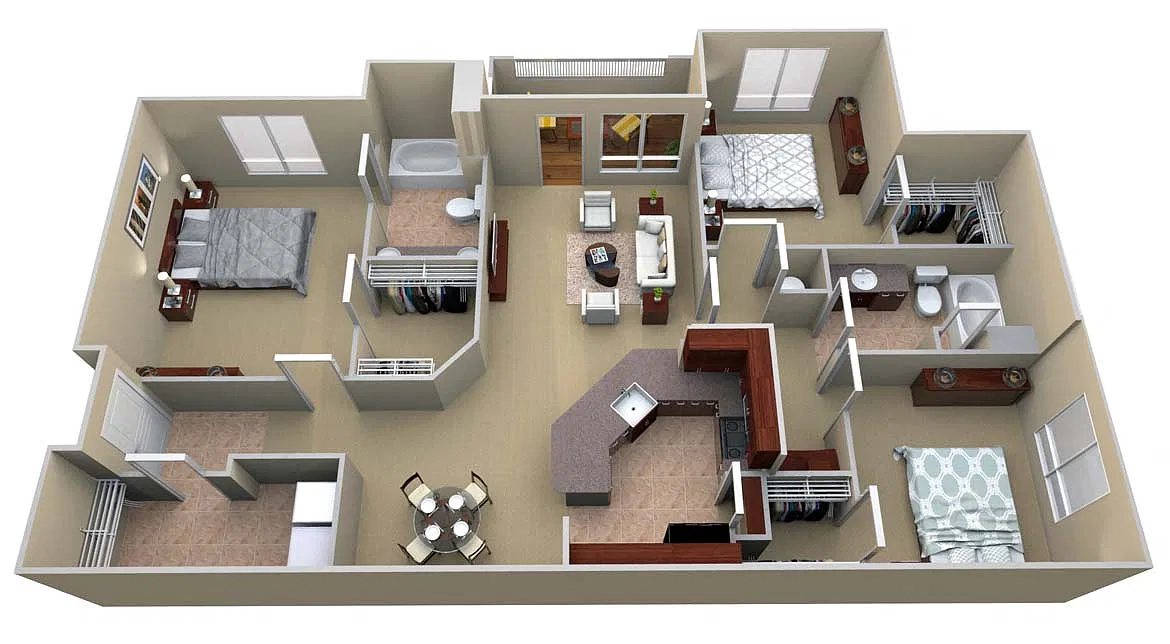 Floor plan C1 3 Bed/2 Bath