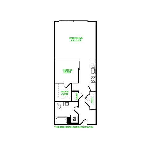 Floor plan Open 1x1 0.10W