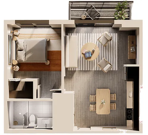 Floor plan Cloudbreak 1 Bedroom