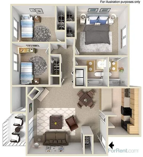 Floor plan 3 Bedroom Garden
