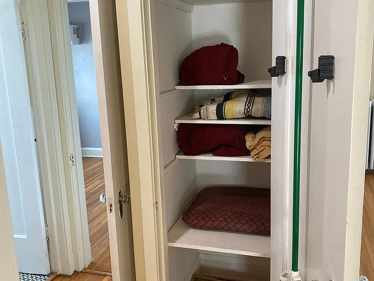 Hallway closet for extra storage space.