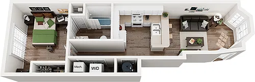 Floor plan 1 Bed x 1 Bath B
