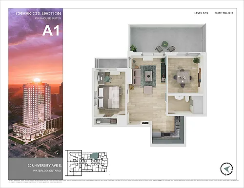 Floor plan 1 Bedroom + Den
