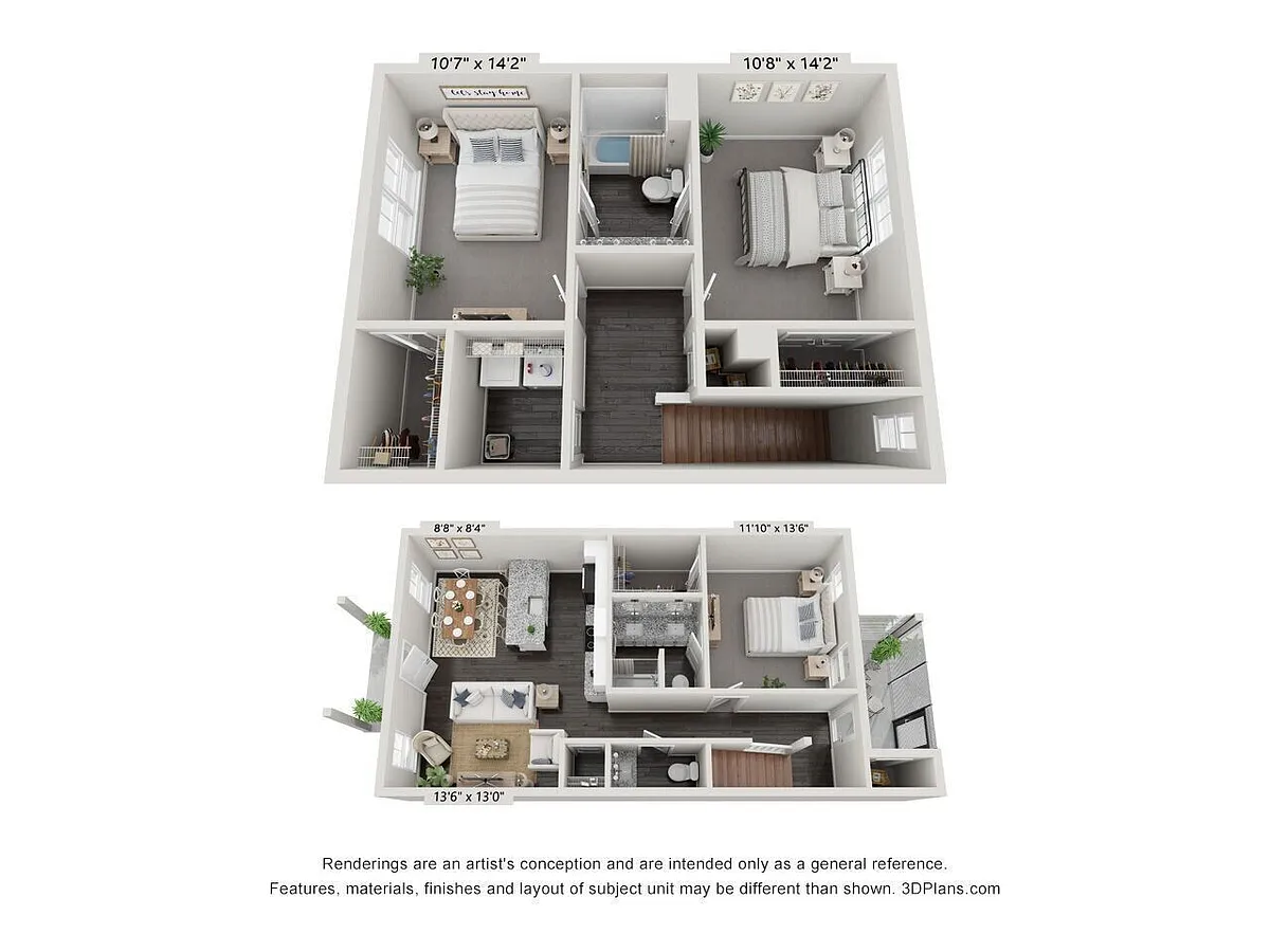Floor plan Three Bedroom Townhome