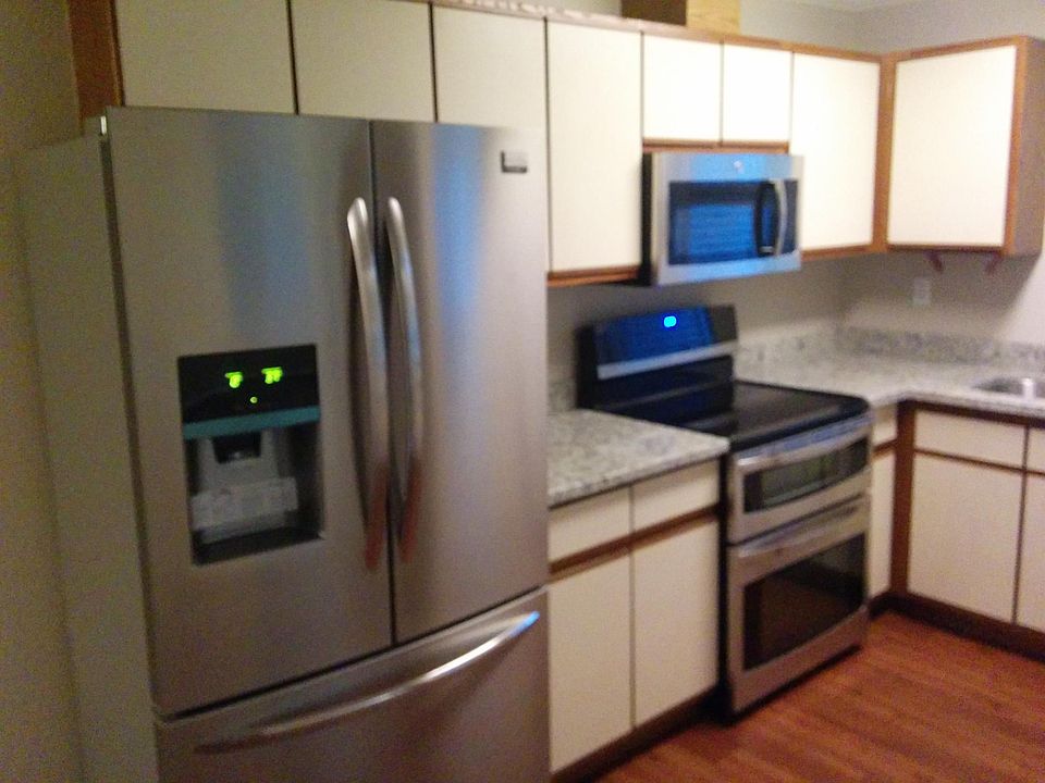french door refrigerator, double oven, microwave