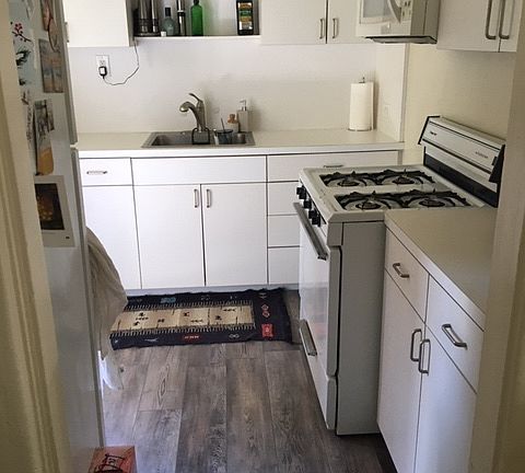 Kitchen with luxury vinyl plank flooring