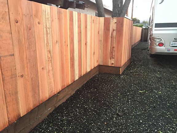 New Redwood Fence & RV space