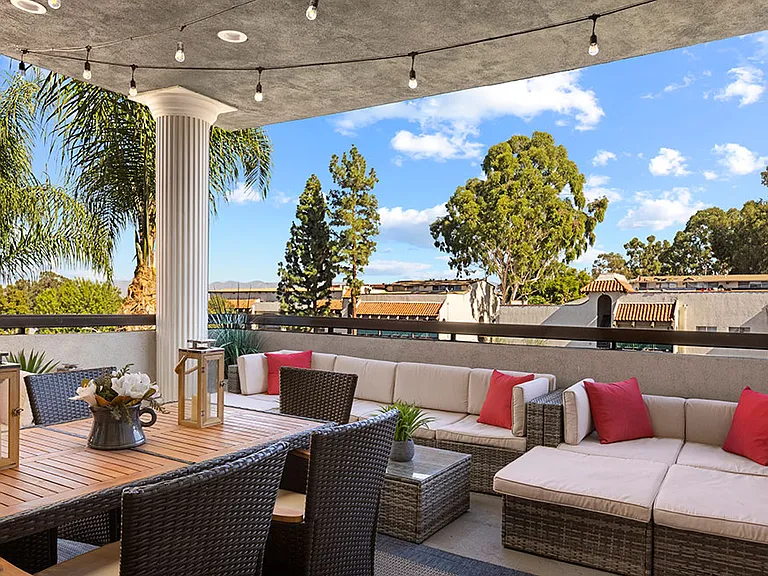 Rooftop lounge and dining area.