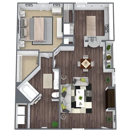 Floor plan 1 BEDROOM 1 BATH - A2