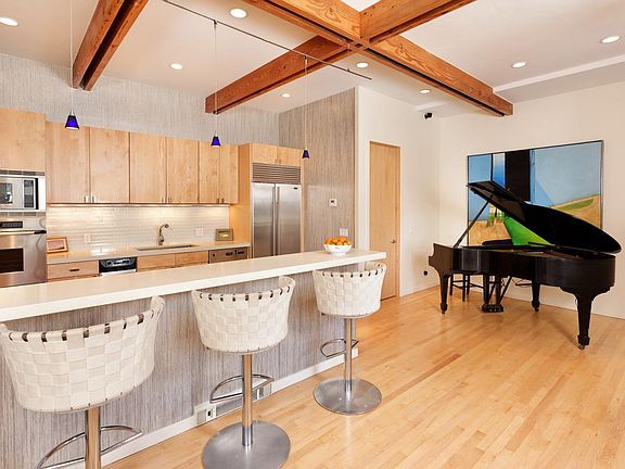 Kitchen open to living area