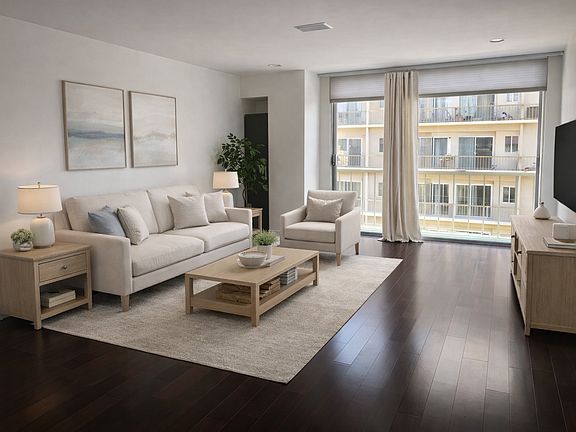 STAGED - LIVING ROOM with SLIDING GLASS DOOR