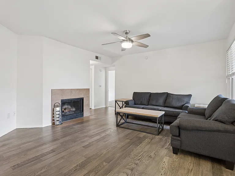 Fully operating fireplace add charm in winter months