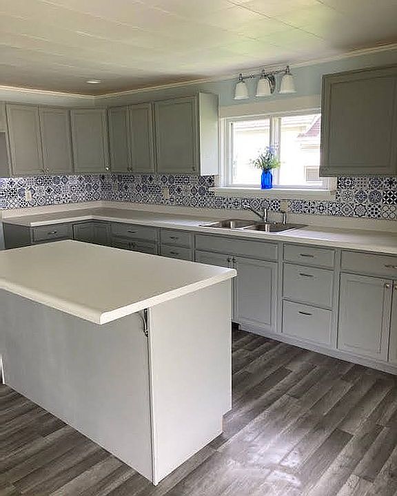 kitchen cabinets and island
