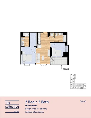 Floor plan 2x2 B - Balcony